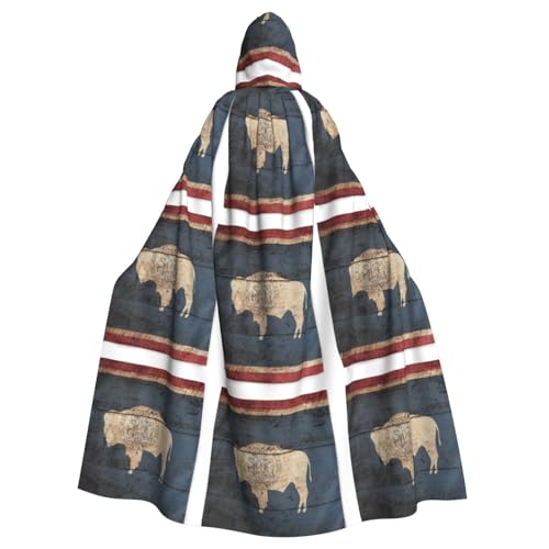 Wyoming Umhang mit Kapuze, Motiv: Staatsflagge, für Erwachsene, Halloween-Robe, Kapuzenumhang, Hexen-Zauberer, Cosplay-Kostüme für Männer und Frauen Wyoming Umhang mit Kapuze, Motiv: Staatsflagge, für Erwachsene, Halloween-Robe, Kapuzenumhang, Hexen-Zauberer, Cosplay-Kostüme für Männer und Frauen von DUWAA