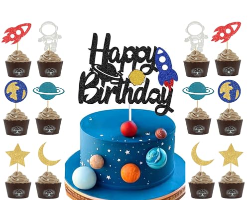 13 Stück Space Rocket Spaceship Planet Astronaut Spacecraft Cupcake Topper Set Happy Birthday Cake Topper Dekorationen Zubehör für Geburtstag Planet Rocket Moon Star Space Astronaut Theme Party 13 Stück Space Rocket Spaceship Planet Astronaut Spacecraft Cupcake Topper Set Happy Birthday Cake Topper Dekorationen Zubehör für Geburtstag Planet Rocket Moon Star Space Astronaut Theme Party von DUXUANT