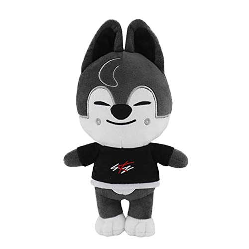 DUYAZHENLAODA Skzoo Plüsch Skzoo Kuscheltier Süßes Cartoon Kuscheltier Plüschtier 25cm Kuscheltiere Zeichentrickfiguren Plüsch-Sammelstücke Für Fansammlungen Oder Als Geschenk (Grauwolf) von DUYAZHENLAODA