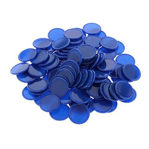 DUnLap Jetons 100 stücke Kunststoff Lernzähler Disketten Bingo Chip Zählscheiben 25mm / 1 Zoll Marker Poker Chips Spiel mit Aufbewahrungsbox Jetons Chips (Size : Blue) von DUnLap