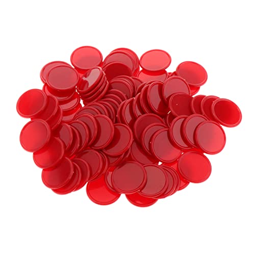 DUnLap Jetons 100 stücke Kunststoff Lernzähler Disketten Bingo Chip Zählscheiben 25mm / 1 Zoll Marker Poker Chips Spiel mit Aufbewahrungsbox Jetons Chips (Size : Red) von DUnLap
