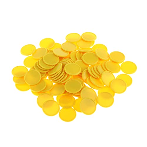 DUnLap Jetons 100 stücke Kunststoff Lernzähler Disketten Bingo Chip Zählscheiben 25mm / 1 Zoll Marker Poker Chips Spiel mit Aufbewahrungsbox Jetons Chips (Size : Yellow) von DUnLap