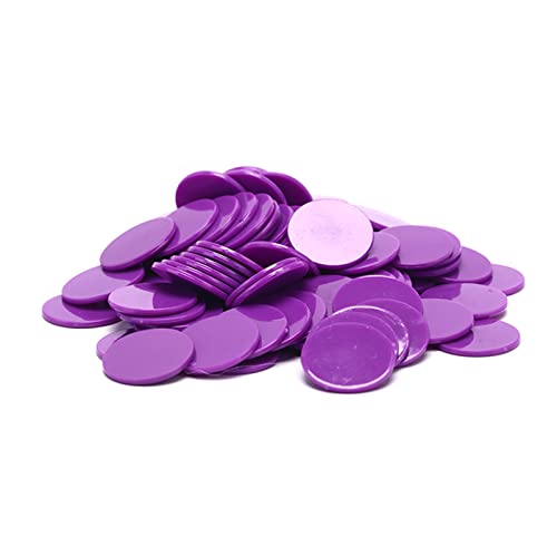 DUnLap Jetons 100pcs / Lot 9 Farben 25mm Kunststoff Poker Chips Casino Bingo Marker Spaß Familie Club Brettspiele Spielzeug Kreatives Geschenk Jetons Chips (Size : Purple) von DUnLap