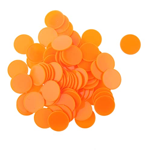 DUnLap Jetons 100x 2. 5mm Kunststoff Poker Chips Casino Bingo Marker Spaß Familie Club Spiel Spielzeug Kreative Geschenkversorgung Zubehör Jetons Chips (Size : Orange) von DUnLap