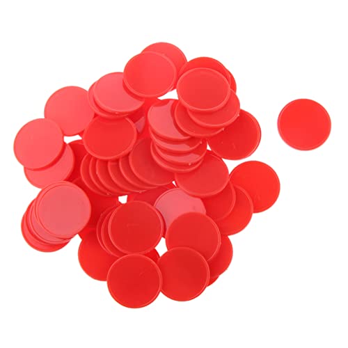 DUnLap Jetons 100x 2. 5mm Kunststoff Poker Chips Casino Bingo Marker Spaß Familie Club Spiel Spielzeug Kreative Geschenkversorgung Zubehör Jetons Chips (Size : Red) von DUnLap