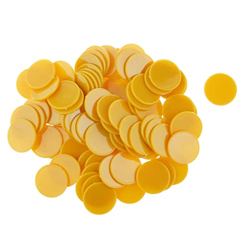DUnLap Jetons 100x 2. 5mm Kunststoff Poker Chips Casino Bingo Marker Spaß Familie Club Spiel Spielzeug Kreative Geschenkversorgung Zubehör Jetons Chips (Size : Yellow Gold) von DUnLap