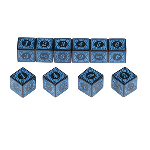Würfel 10 STÜCKE Multi seitige Acryl D6 Würfel for Tischplattenrolle Spiel Spiel Gezinkte Würfel (Size : Blue) von DUnLap