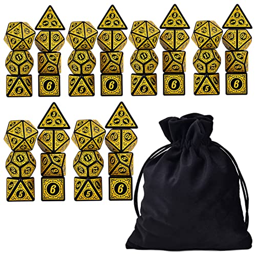 Würfel 6 Sets Polyhedral 7-Die Runenwürfel D4-D20 mit Tasche for DND RPG. Kriegsabenteuerspiele. Gezinkte Würfel (Size : A) von DUnLap