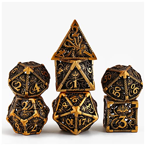 Würfel 7 stücke rein Kupfer Cthulhu Metall würfel Set DND. Wird for Dungeon und Dragon Rolle verwendet, die Spiele Spielen Würfel Gezinkte Würfel (Size : 409) von DUnLap