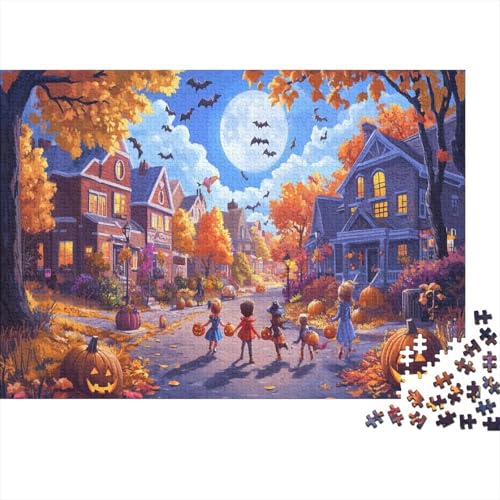 Halloweendorf 1000 Teile Puzzle Puzzle-Geschenk Kinder Lernspiel Familienspaß Impossible Puzzle 1000pcs (75x50cm) von DVAPAHEVK