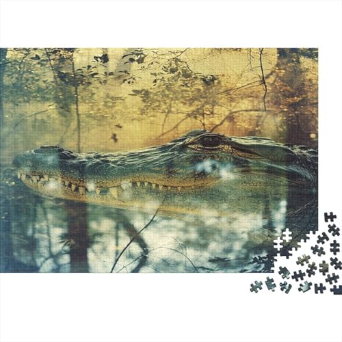 Krokodil Puzzle 1000 Teile,Puzzle Für Erwachsene, Impossible Puzzle,Puzzle 1000 Puzzle Home DekoRatteion Puzzle,Erwachsenenpuzzle Puzzel 1000pcs (75x50cm) von DVAPAHEVK