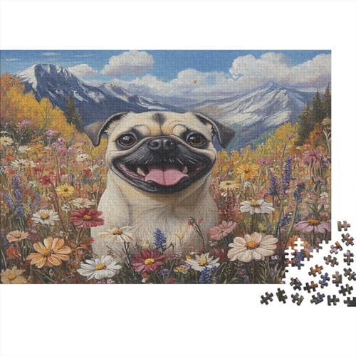 Mops 1000 Teile Puzzle Puzzle Für Erwachsene Kinder Lernspiel Familienspaß Impossible Puzzle 1000pcs (75x50cm) von DVAPAHEVK