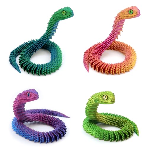 DVAURLIAN 3D gedrucktes Schlangen Spielzeug, Osternschlange, tolles Kindergeschenk und schicke Dekoration für Schreibtisch und Zuhause (Blaugrün+Orange+Purple+Gelbgrün) von DVAURLIAN