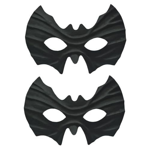 DVOFU 2 Stück Superhelden-Augenmaske, schwarze Fledermaus-Augenmaske, halbes Gesicht, Halloween-Kostüm, Cosplay, Party-Zubehör für Erwachsene, Männer, Bühnenauftritt, Karneval von DVOFU