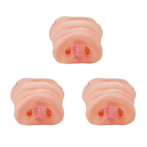 DVOFU 3 Stück Schweinsnase mit elastischem Band, bequem und sicher, Cosplay-Party-Zubehör, Neuheit, Tiernase, Halloween, lustige Tricks, Geschenke für Halloween von DVOFU