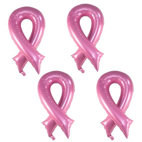 DVOFU Folienballons mit Band, Rosa, Hoffnung, Stärke, Glaube, Luftballons, Brustkrebs, Partyzubehör, Dekoration für Frauen, Spendenaktionsparty, 4 Stück von DVOFU