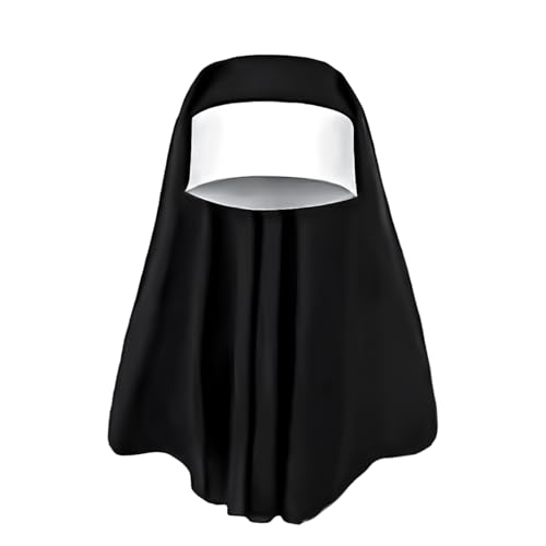 DVOFU Halloween Nonne Kopfbedeckung Religiöse Schwarze Nonne Kopfschmuck Cosplay Rollenspiel Zubehör Erwachsene Nonne Dress Up Kostüm für Nonne Karneval von DVOFU