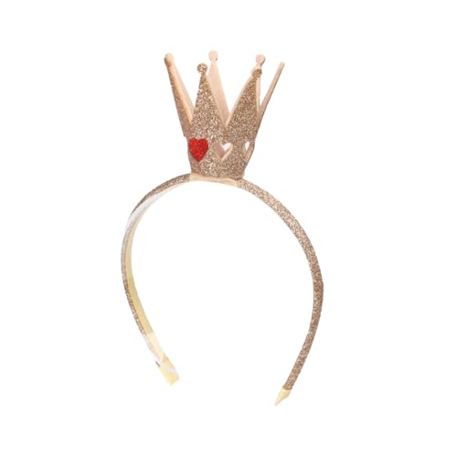 DVOFU Queen Headband Queen Crown Heart Blingbling Headband Creative Headwear with Golden Crown Cosplay Accessories for Halloween Photo Props von DVOFU