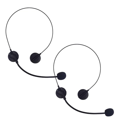 DVOFU Rockstar-Kostüm-Zubehör, Headset, modisches schwarzes Mikrofon, Headset, Spielzeug, Halloween-Kostüm, Zubehör, Requisite für Cosplay, 2 Stück von DVOFU