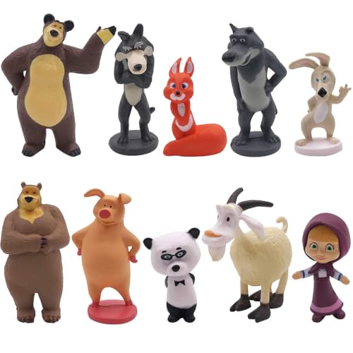 DVSWDMA 10 PCS Masha Bear Mini Figuren Set, Bär Mini Figuren Cake Topper M-ini F-iguren Set, Anime Geburtstagsfeier Liefert, Sammelfiguren für Geburtstag Jubiläum DVSWDMA 10 PCS Masha Bear Mini Figuren Set, Bär Mini Figuren Cake Topper M-ini F-iguren Set, Anime Geburtstagsfeier Liefert, Sammelfiguren für Geburtstag Jubiläum von DVSWDMA