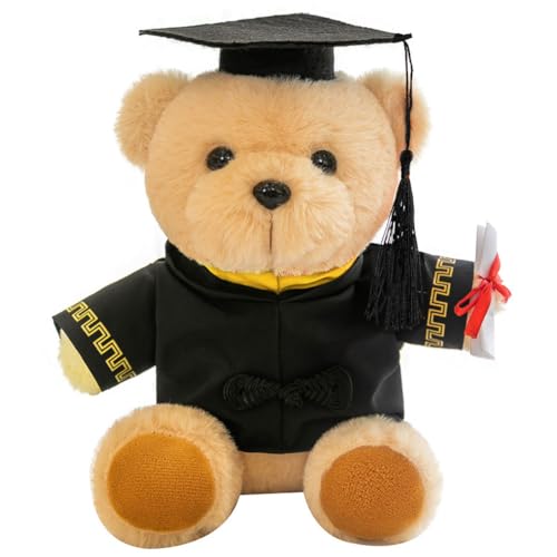 DVSWDMA Bachelor Geschenk, 25 cm Graduation Teddybär,Examensbär,Teddy Plüschbär mit Diplom und Doktorhut,Personalisierte Teddybär für Graduation, Perfektes Abschlussgeschenk von DVSWDMA