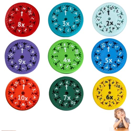 Math fakten Fidget Spinner, 9 Stück Mathe Fidget Spinner, Mathe Fakten Fidget Spinner,Mathe Fidget Spinners,Lustige Mathe Lern Fidget Toys Für Kinder(Multiplikation,Division) von DWFEYOI