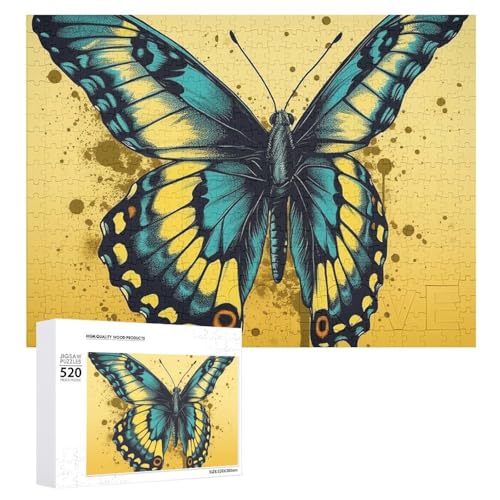 520 Teile Puzzles für Erwachsene Cool Schmetterling mit offenen Flügeln Puzzles Große Puzzles Spiel Dekompression Freizeit Unterhaltung Holzpuzzle Entspannung Sensorisches Spielzeug Raumdekor für von DWVTFSM