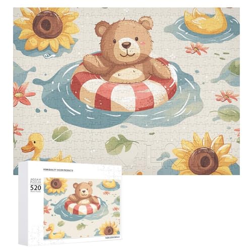 520 Teile Puzzles für Erwachsene Cool Schweben im Pool Puzzles Große Puzzles Spiel Dekompression Freizeit Unterhaltung Holzpuzzle Entspannung Sensorisches Spielzeug Raumdekor für Frauen Männer von DWVTFSM
