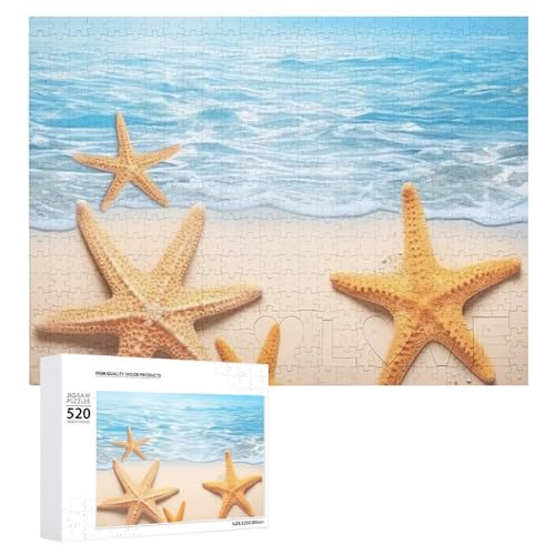520 Teile Puzzles für Erwachsene Coole 3D Schöne Maritim Sommer Seestern Puzzles Große Puzzles Spiel Dekompression Freizeit Unterhaltung Holzpuzzle Entspannung Sensorisches Spielzeug Raumdekor für von DWVTFSM