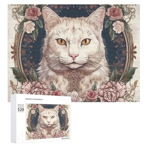 520 Teile Puzzles für Erwachsene Coole Blumen und Weiße Katze Puzzles Große Puzzles Spiel Dekompression Freizeit Unterhaltung Holzpuzzle Entspannung Sensorisches Spielzeug Raumdekor für Frauen Männer 520 Teile Puzzles für Erwachsene Coole Blumen und Weiße Katze Puzzles Große Puzzles Spiel Dekompression Freizeit Unterhaltung Holzpuzzle Entspannung Sensorisches Spielzeug Raumdekor für Frauen Männer von DWVTFSM