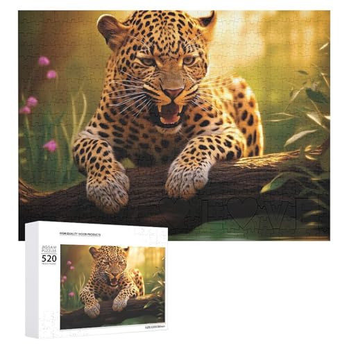 520 Teile Puzzles für Erwachsene Coole Lustige Leopard Puzzles Große Puzzles Spiel Dekompression Freizeit Unterhaltung Holzpuzzle Entspannung Sensorisches Spielzeug Raumdekor für Frauen Männer von DWVTFSM
