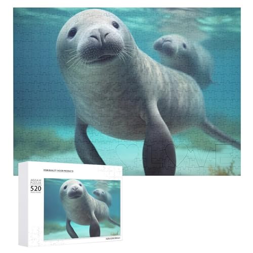 520 Teile Puzzles für Erwachsene Coole Niedliche Meerestierpuzzles Große Puzzles Spiel Dekompression Freizeit Unterhaltung Holzpuzzle Entspannung Sensorisches Spielzeug Raumdekor für Frauen Männer von DWVTFSM