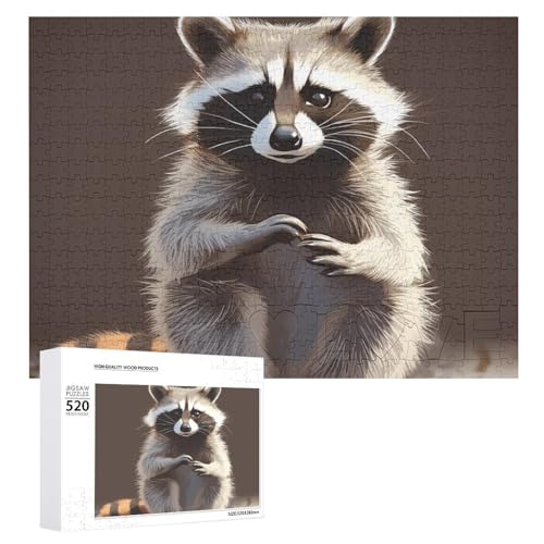 520 Teile Puzzles für Erwachsene Coole Niedliche Waschbär Puzzles Große Puzzles Spiel Dekompression Freizeit Unterhaltung Holzpuzzle Entspannung Sensorisches Spielzeug Raumdekor für Frauen Männer von DWVTFSM
