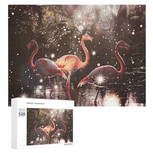 520 Teile Puzzles für Erwachsene Coole Pfirsich Flamingo Bild Puzzles Große Puzzles Spiel Dekompression Freizeit Unterhaltung Holzpuzzle Entspannung Sensorisches Spielzeug Raumdekor für Frauen Männer von DWVTFSM