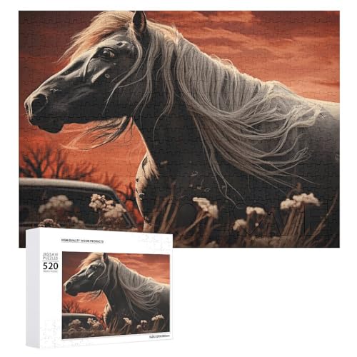 520 Teile Puzzles für Erwachsene Coole Romantische Mustang Puzzles Große Puzzles Spiel Dekompression Freizeit Unterhaltung Holzpuzzle Entspannung Sensorisches Spielzeug Raumdekor für Frauen Männer von DWVTFSM