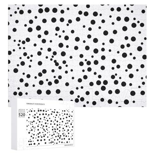 520 Teile Puzzles für Erwachsene Coole Schwarz und Weiß Polka Dot Puzzles Große Puzzles Spiel Dekompression Freizeit Unterhaltung Holzpuzzle Entspannung Sensorisches Spielzeug Raumdekor für Frauen von DWVTFSM