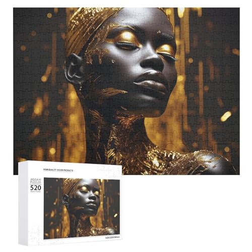 520-teiliges Puzzle für Erwachsene, cooler Schmuck für Schwarze, große Puzzles, Spiel, Dekompression, Freizeit, Unterhaltung, Holzpuzzle, Entspannung, sensorisches Spielzeug, Raumdekoration für Damen von DWVTFSM