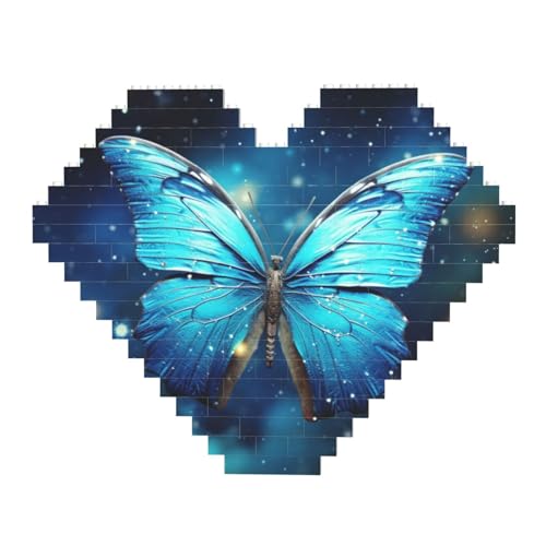 Blauer Sternenschmetterling Baustein-Puzzle in Herzform, personalisiertes Foto-Baustein-Puzzle, Familien-Andenken, DIY, romantische Heimdekoration, Jahrestag, Geburtstag, Geschenke für sie, ihn, Blauer Sternenschmetterling Baustein-Puzzle in Herzform, personalisiertes Foto-Baustein-Puzzle, Familien-Andenken, DIY, romantische Heimdekoration, Jahrestag, Geburtstag, Geschenke für sie, ihn, von DWVTFSM
