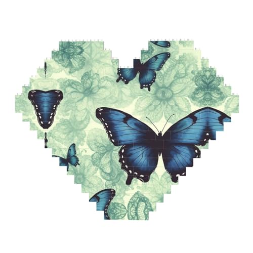 Blaues Schmetterlingsmuster-Baustein-Puzzle in Herzform, personalisiertes Foto-Baustein-Puzzle, Familien-Andenken, DIY, romantische Heimdekoration, Jahrestag, Geburtstag, Geschenke für sie, ihn, Blaues Schmetterlingsmuster-Baustein-Puzzle in Herzform, personalisiertes Foto-Baustein-Puzzle, Familien-Andenken, DIY, romantische Heimdekoration, Jahrestag, Geburtstag, Geschenke für sie, ihn, von DWVTFSM