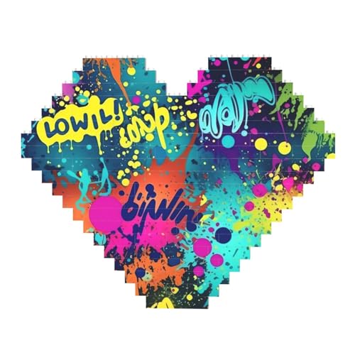 Buntes Spritzmuster-Baustein-Puzzle, herzförmig, personalisierte Foto-Bausteine, Puzzle, Familien-Andenken, DIY, romantische Heimdekoration, Jahrestag, Geburtstag, Geschenke für sie, ihn, Liebhaber, Buntes Spritzmuster-Baustein-Puzzle, herzförmig, personalisierte Foto-Bausteine, Puzzle, Familien-Andenken, DIY, romantische Heimdekoration, Jahrestag, Geburtstag, Geschenke für sie, ihn, Liebhaber, von DWVTFSM