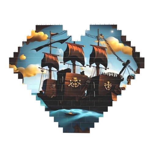 Cartoon-Piratenschiff-Baustein-Puzzle, herzförmig, personalisierbar, Foto-Bausteine, Puzzle, Familien-Andenken, DIY, romantische Heimdekoration, Jahrestag, Geburtstagsgeschenke für sie, ihn, Cartoon-Piratenschiff-Baustein-Puzzle, herzförmig, personalisierbar, Foto-Bausteine, Puzzle, Familien-Andenken, DIY, romantische Heimdekoration, Jahrestag, Geburtstagsgeschenke für sie, ihn, von DWVTFSM