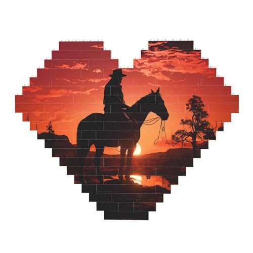 Cowboy West Baustein-Puzzle, herzförmig, personalisierbar, Foto-Bausteine, Puzzle, Familien-Andenken, DIY, romantische Heimdekoration, Jahrestag, Geburtstag, Geschenke für sie, ihn, Liebhaber, Paare Cowboy West Baustein-Puzzle, herzförmig, personalisierbar, Foto-Bausteine, Puzzle, Familien-Andenken, DIY, romantische Heimdekoration, Jahrestag, Geburtstag, Geschenke für sie, ihn, Liebhaber, Paare von DWVTFSM