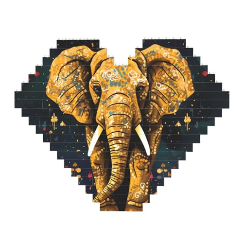 DWVTFSM Abstraktes Elefanten-Baustein-Puzzle, herzförmig, personalisierbar, Foto-Bausteine, Puzzle, Familien-Andenken, DIY, romantische Heimdekoration DWVTFSM Abstraktes Elefanten-Baustein-Puzzle, herzförmig, personalisierbar, Foto-Bausteine, Puzzle, Familien-Andenken, DIY, romantische Heimdekoration von DWVTFSM