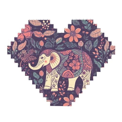 DWVTFSM Blumen-Elefanten-Baustein-Puzzle, herzförmig, personalisierbar, Foto-Bausteine, Puzzle, Familien-Andenken, DIY, romantische Heimdekoration DWVTFSM Blumen-Elefanten-Baustein-Puzzle, herzförmig, personalisierbar, Foto-Bausteine, Puzzle, Familien-Andenken, DIY, romantische Heimdekoration von DWVTFSM