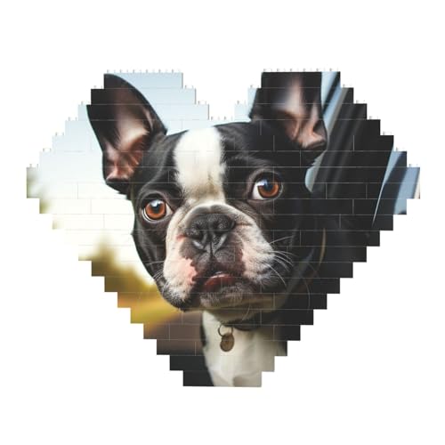 DWVTFSM Boston-Terrier-Baustein-Puzzle, herzförmig, personalisierbar, Foto-Bausteine, Puzzle, Familien-Andenken, DIY, romantische Heimdekoration DWVTFSM Boston-Terrier-Baustein-Puzzle, herzförmig, personalisierbar, Foto-Bausteine, Puzzle, Familien-Andenken, DIY, romantische Heimdekoration von DWVTFSM