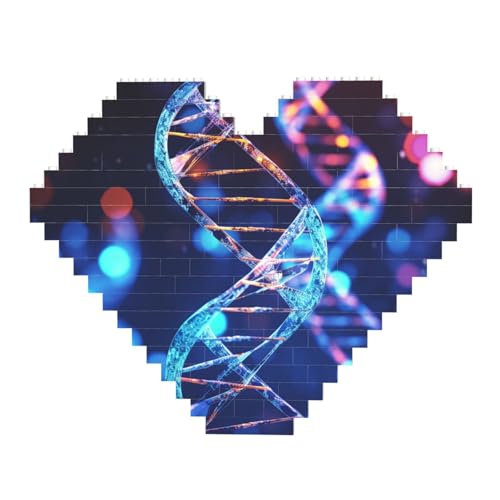 DWVTFSM DNA Genetische Helix-Baustein-Puzzle, herzförmig, personalisierbar, Foto-Bausteine, Puzzle, Familien-Andenken, DIY, romantische Heimdekoration DWVTFSM DNA Genetische Helix-Baustein-Puzzle, herzförmig, personalisierbar, Foto-Bausteine, Puzzle, Familien-Andenken, DIY, romantische Heimdekoration von DWVTFSM