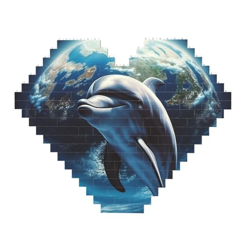 DWVTFSM Delphin-Erde, Baustein-Puzzle, herzförmig, personalisierbar, Foto-Bausteine, Puzzle, Familien-Andenken, DIY, romantische Heimdekoration, Jahrestag, Geburtstagsgeschenke für sie, ihn, DWVTFSM Delphin-Erde, Baustein-Puzzle, herzförmig, personalisierbar, Foto-Bausteine, Puzzle, Familien-Andenken, DIY, romantische Heimdekoration, Jahrestag, Geburtstagsgeschenke für sie, ihn, von DWVTFSM
