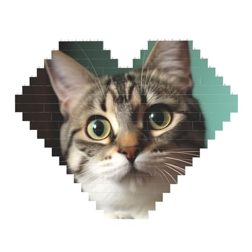 DWVTFSM Eine neugierige Katze Baustein-Puzzle in Herzform, personalisiertes Foto-Baustein-Puzzle, Familien-Andenken, DIY, romantische Heimdekoration, Jahrestags-, Geburtstagsgeschenke für sie, ihn, DWVTFSM Eine neugierige Katze Baustein-Puzzle in Herzform, personalisiertes Foto-Baustein-Puzzle, Familien-Andenken, DIY, romantische Heimdekoration, Jahrestags-, Geburtstagsgeschenke für sie, ihn, von DWVTFSM