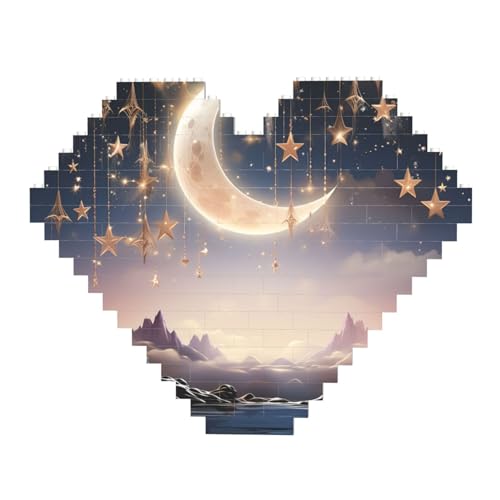 DWVTFSM Elegantes Mondstern-Baustein-Puzzle, herzförmig, personalisierbar, Foto-Bausteine, Puzzle, romantische Heimdekoration, Jahrestag, Geburtstagsgeschenke für sie, ihn, Liebhaber, Paare DWVTFSM Elegantes Mondstern-Baustein-Puzzle, herzförmig, personalisierbar, Foto-Bausteine, Puzzle, romantische Heimdekoration, Jahrestag, Geburtstagsgeschenke für sie, ihn, Liebhaber, Paare von DWVTFSM