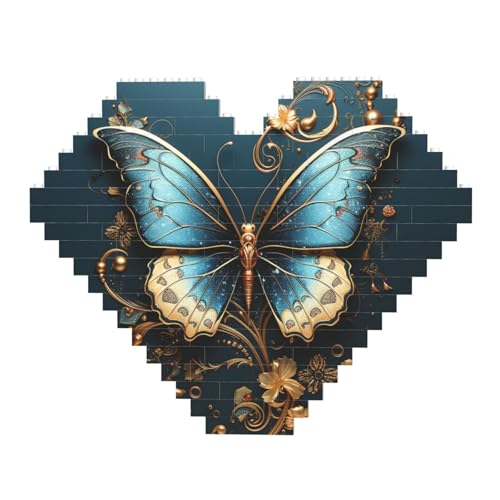 DWVTFSM Elegantes Schmetterlings-Baustein-Puzzle in Herzform, personalisierte Foto-Bausteine, Puzzles, romantische Heimdekoration, Jahrestag, Geburtstagsgeschenke für sie, ihn, Liebhaber, Paare DWVTFSM Elegantes Schmetterlings-Baustein-Puzzle in Herzform, personalisierte Foto-Bausteine, Puzzles, romantische Heimdekoration, Jahrestag, Geburtstagsgeschenke für sie, ihn, Liebhaber, Paare von DWVTFSM